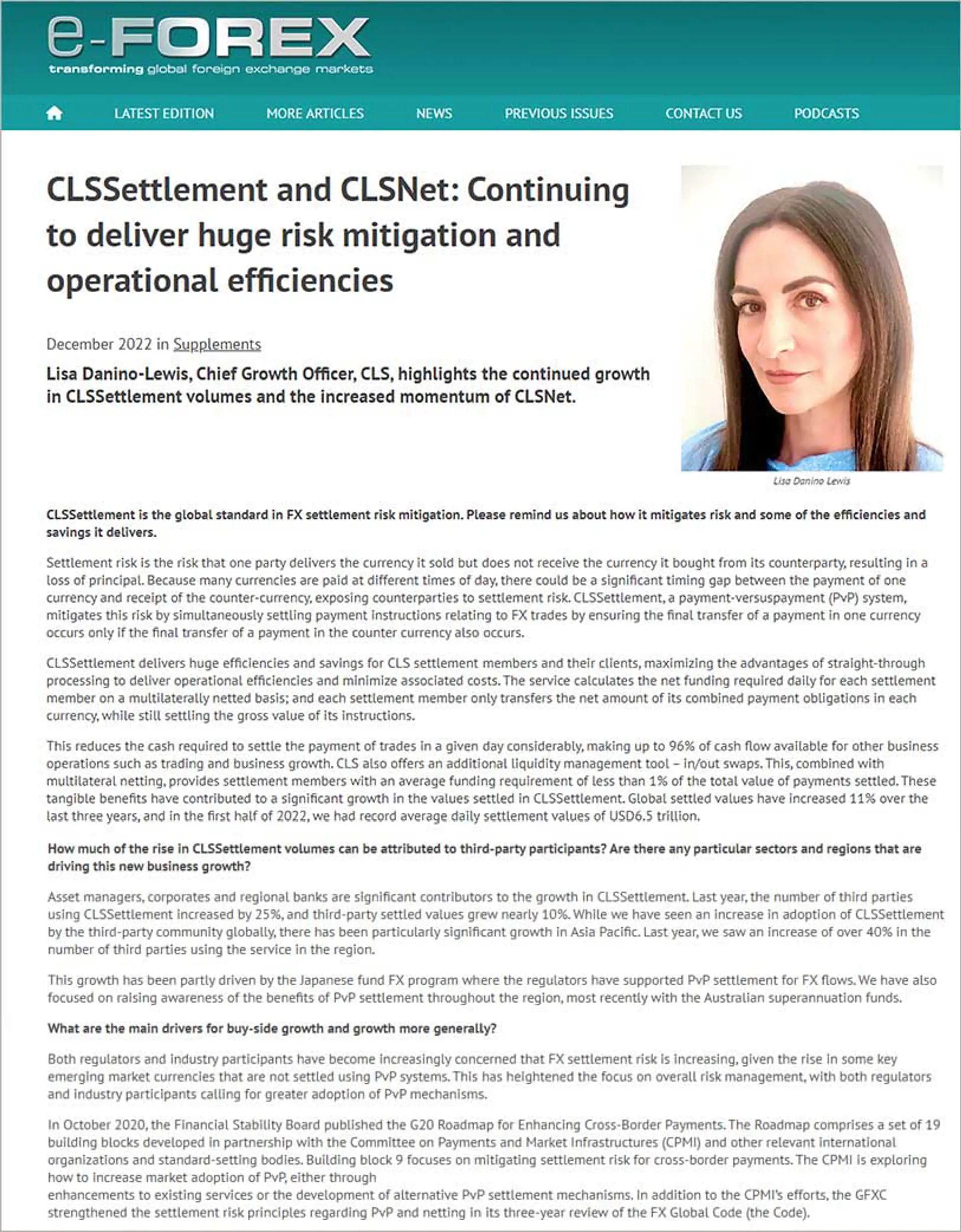 Eforex Clssettlement Clsnet Growth